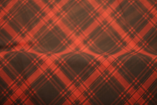 Polyester voilage imprimé carreaux rouge noir