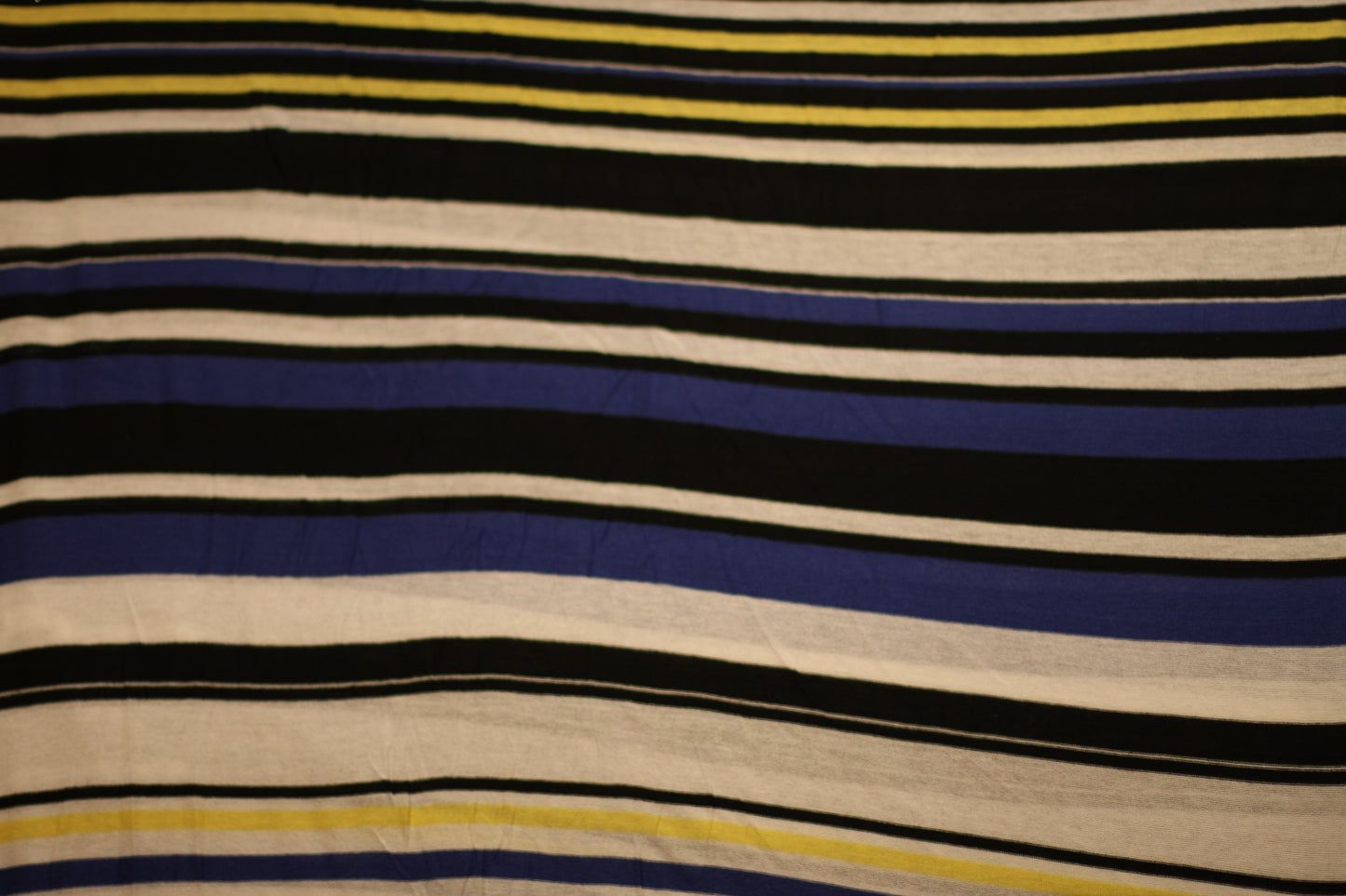 Polyester élasthanne imprimé rayures blanc bleu noir jaune