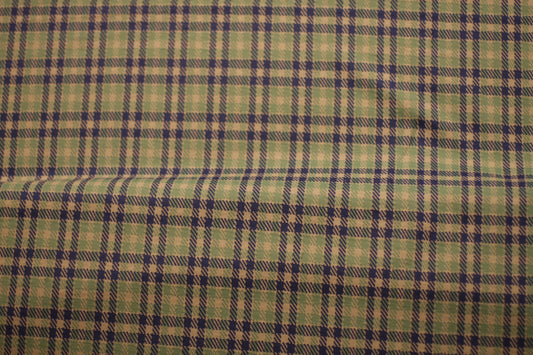 Polyester élasthanne tissé carreaux vert bleu blanc