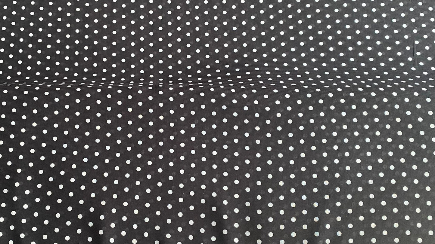 Polyester voilage imprimé pois bleu blanc