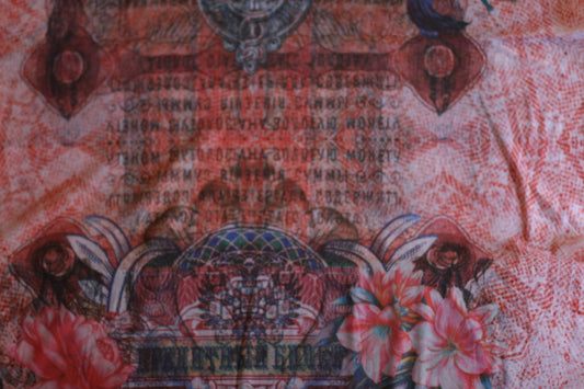 Polyester élasthanne voilage imprimé fleurs blanc rose bleu