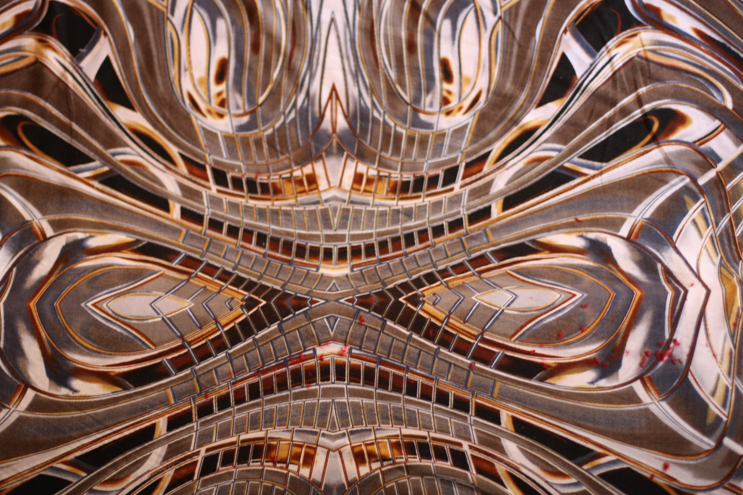 Polyester élasthanne imprimé Afrique serpent blanc brun