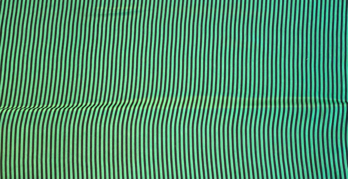 Polyester imprimé rayures vert noir