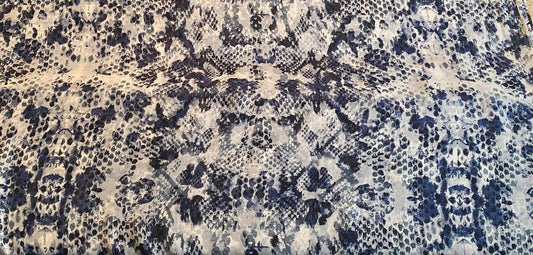 Polyester voilage imprimé serpent bleu blanc