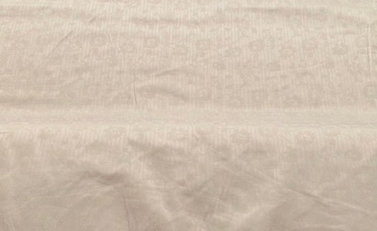 Polyester élasthanne satin tissé fleurs blanc