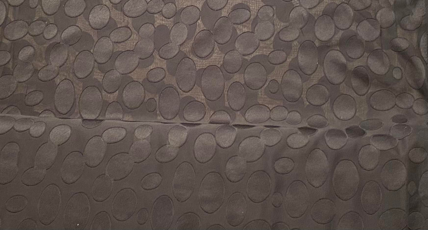 Polyester voilage tissé pois noir