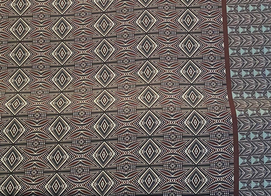 Polyester imprimé Afrique rouge gris
