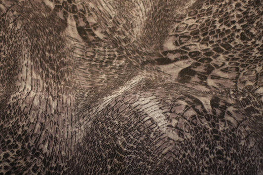 Polyester voilage imprimé serpent gris